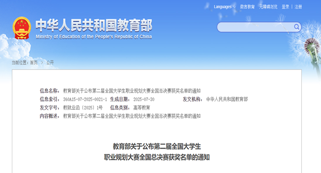 通知 | 第二届全国大学生职业规划大赛全国总决赛获奖名单